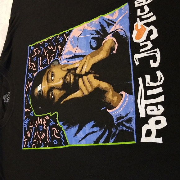 Tupac Poetic Justice Black Tshirt Size Large - Picture 2 of 6